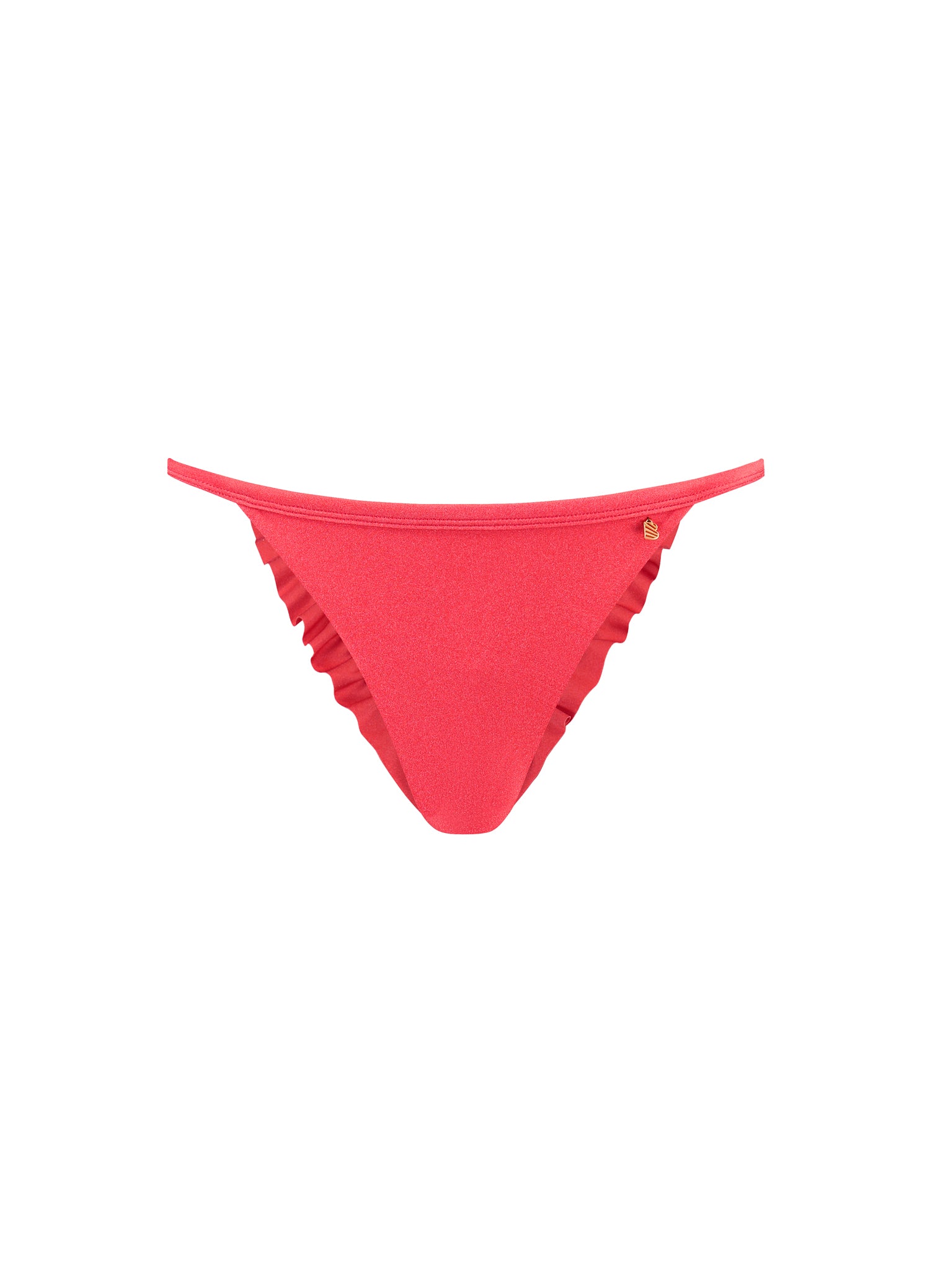 Red Shine string met ruffle bikinibroekje – Beachlife