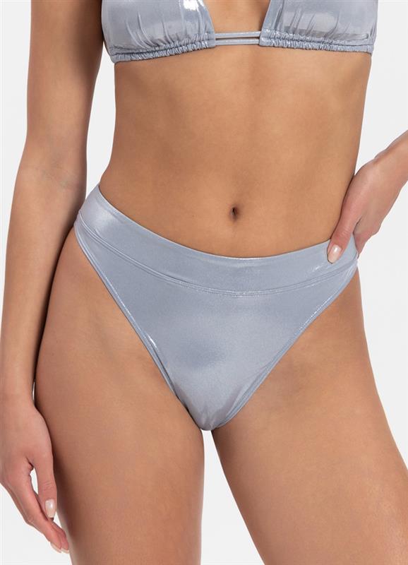 Metallic Silver brazilian bikini bottom 