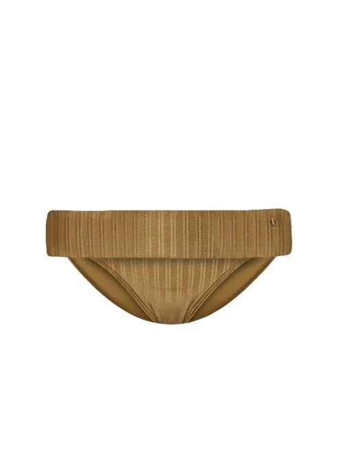 Dull Gold turnover waistband bikini bottom 