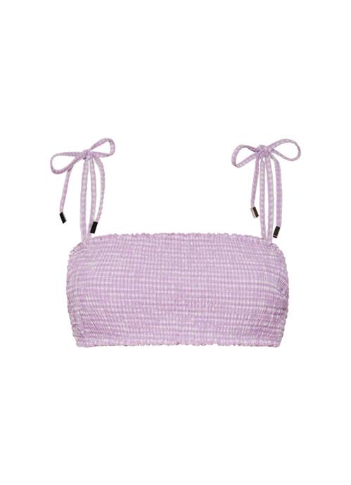 Lilac Check Smocked Bikini-Top 