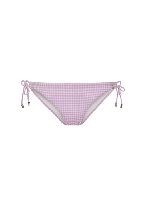 Lilac Check side tie bikini bottom 