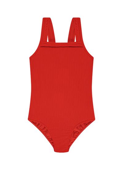 Fiery Red girls regular swimsuit 
