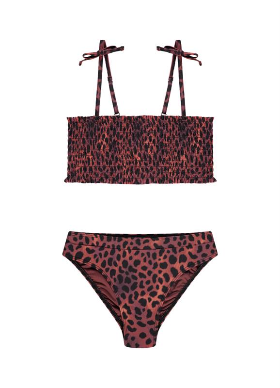 Leopard Lover girls shirring bikini set 