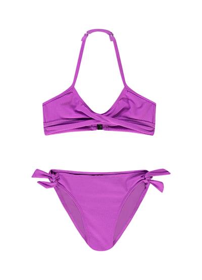 Purple Flash girls twist bikini set 