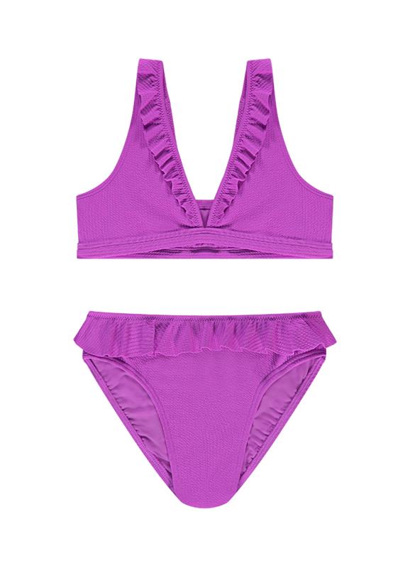 Purple Flash meisjes ruffle bikiniset 