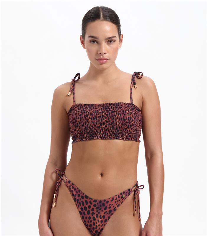 Leopard Lover shirring bikini top 