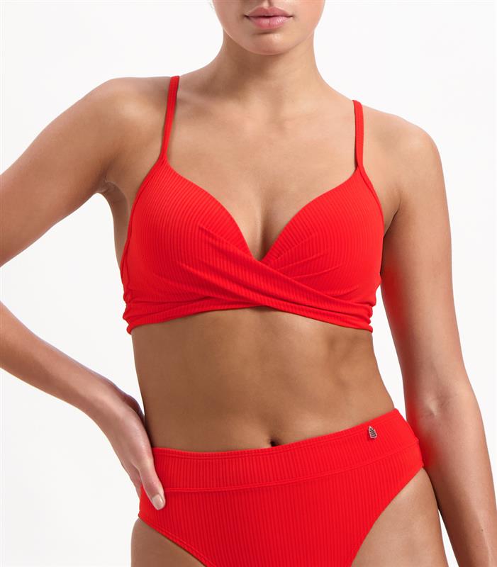 Fiery Red twist bikinitop 