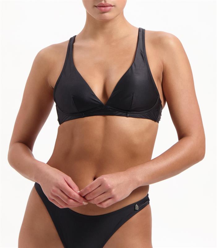Dark Grey V-shape Bikini-Top 