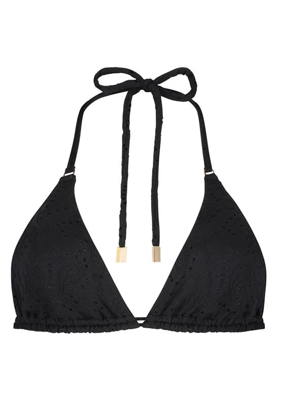 Black Embroidery triangle bikini top 