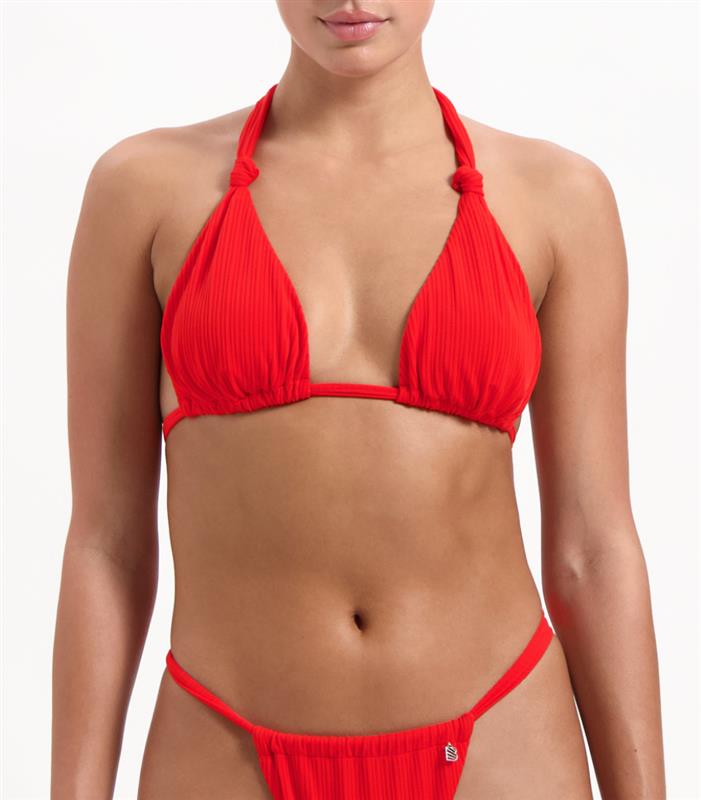Fiery Red triangle bikini top 