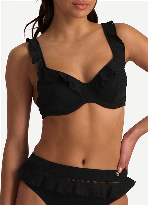 Black Embroidery Shaping-Bikini-Top 