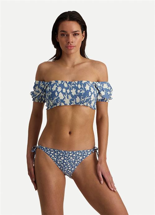 Flower Fest puff-sleeved bikinitop 