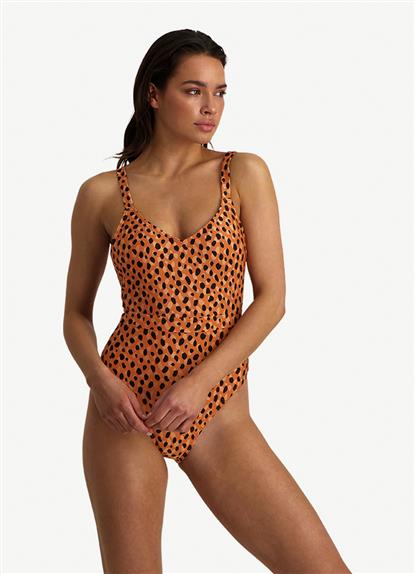 leopard-spots-v-neck-swimsuit