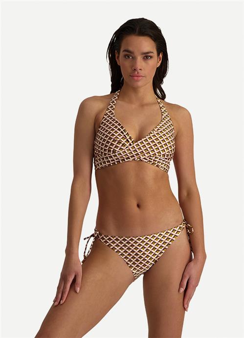 Geometric Play wrap bikini top 