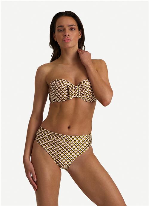 Geometric Play high waist bikini bottom 