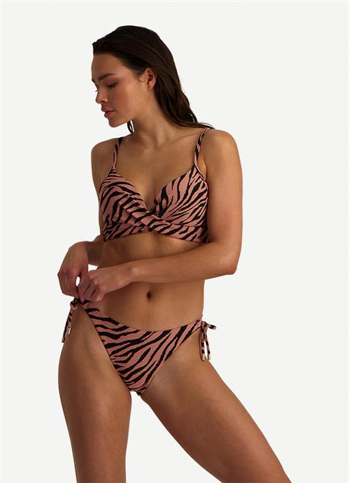Rose Zebra side tie bikini bottom 