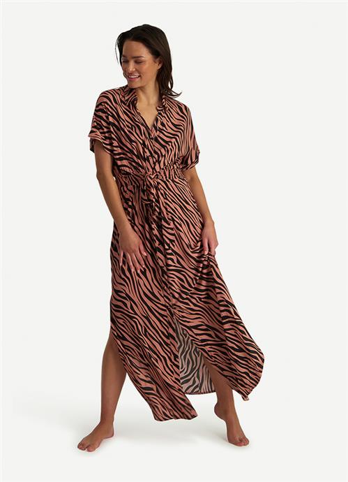 Rose Zebra maxi-jurk 