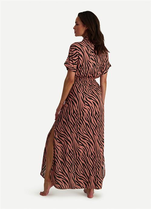 Rose Zebra Maxi-Kleid 