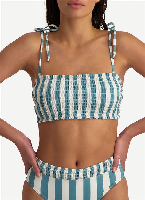 Bella Stripe Smocked Bikini-Top 
