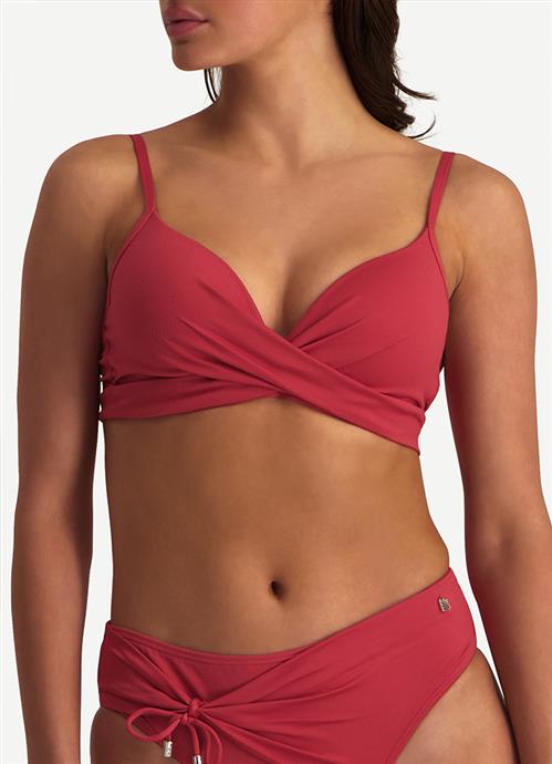 Cardinal Red twist bikini top 