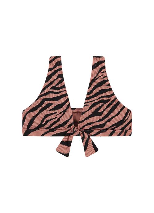 Rose Zebra girls bow-detail bikini top 