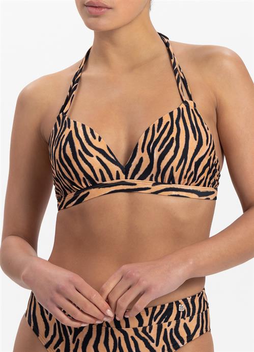 Soft Zebra Halter-Bikini-Top 