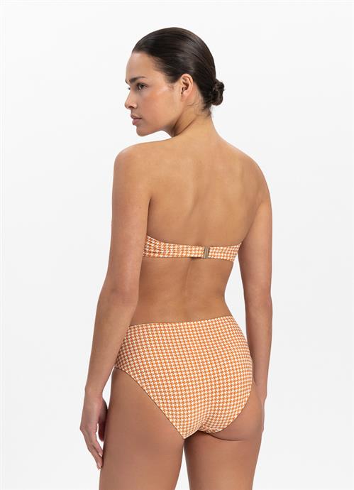 Pied de Poule high-waist bikini bottom 