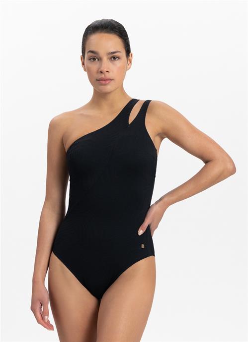 Black Swirl one shoulder swimsuit 