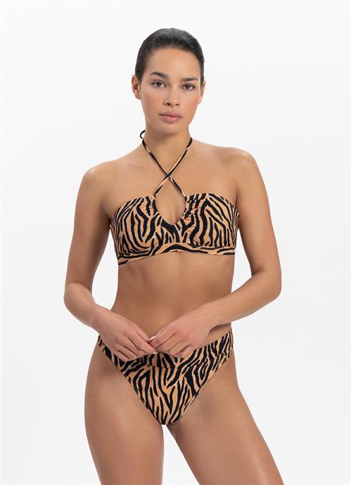 Soft Zebra plunge bikini top 