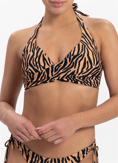 Soft Zebra wrap bikini top 