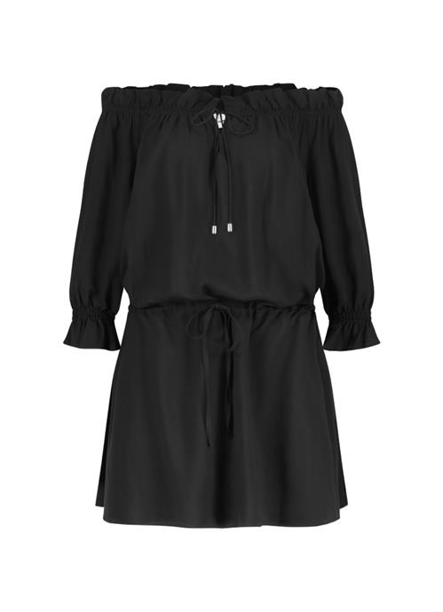 Black Swirl Off-Shoulder-Kleid 