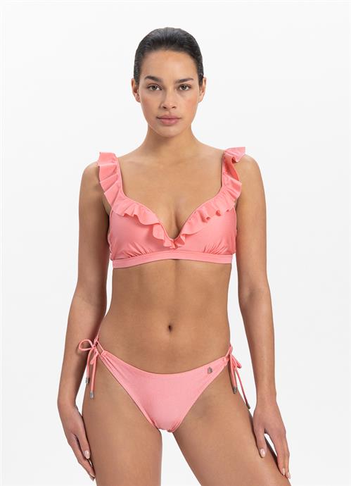 Pink Shine ruffle bikini top 