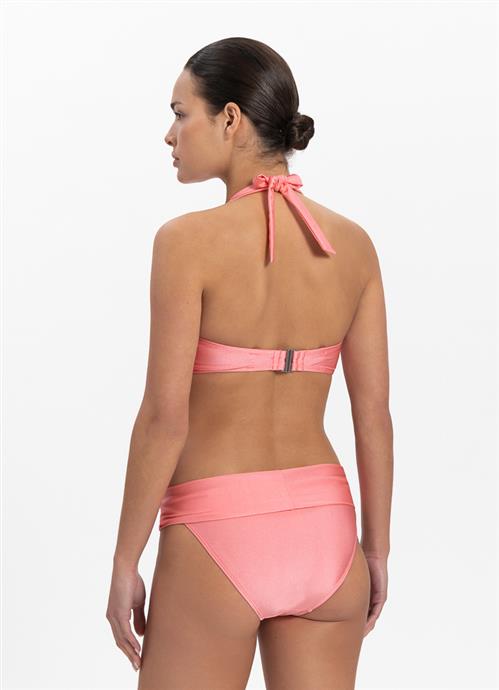 Pink Shine turnover waistband bikini bottom 