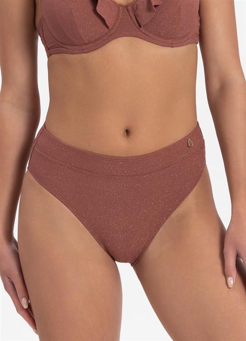 Rouge Shimmer high-waist bikini bottom 