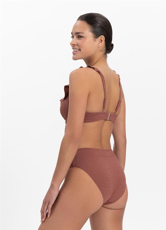 Rouge Shimmer high-waist bikini bottom 