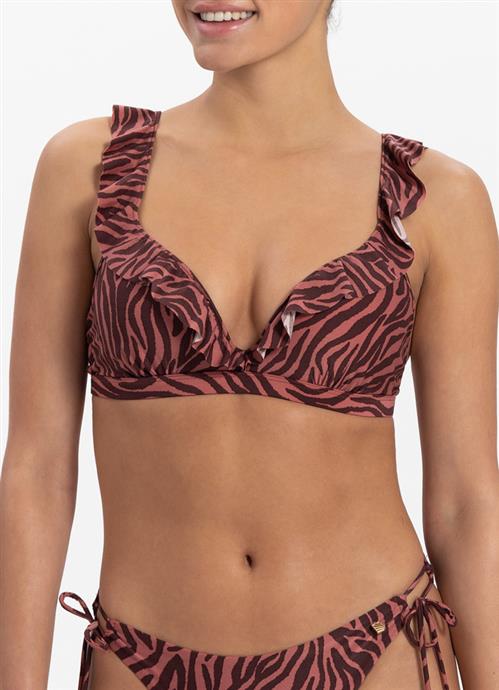 Zebra ruffle bikinitop 