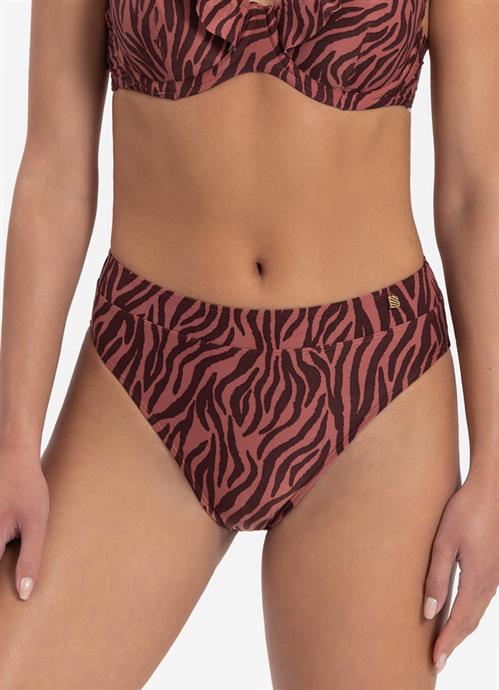 Zebra high-waist bikini bottom 