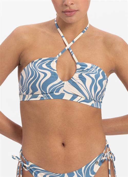 Swirl plunge bikini top 