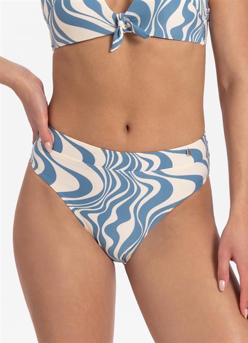 Swirl high-waist bikini bottom 