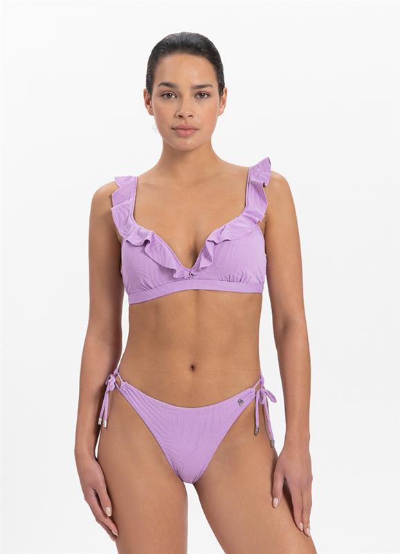 Purple Swirl ruffle bikinitop 