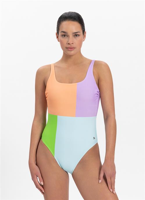 Colorblock square swimsuit 