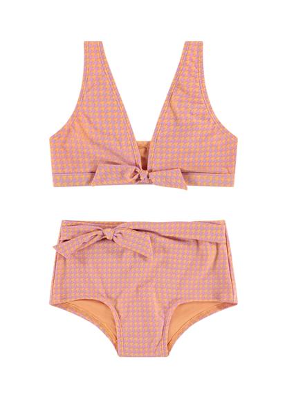 pied-de-poule-mini-girls-bow-bikini-set