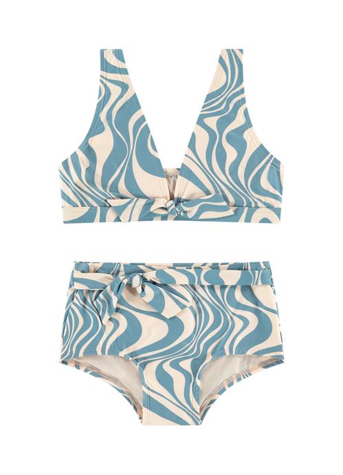 Swirl girls bow bikini set 